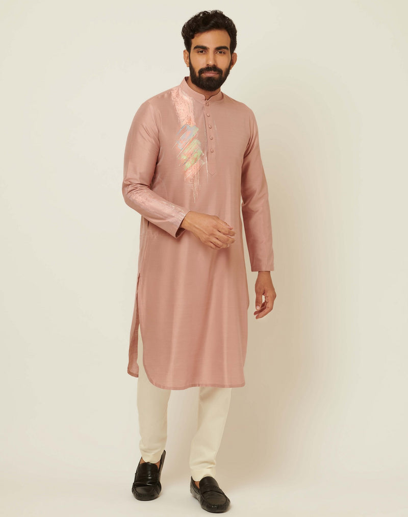 Diagonal Domino Dust Pink Kurta