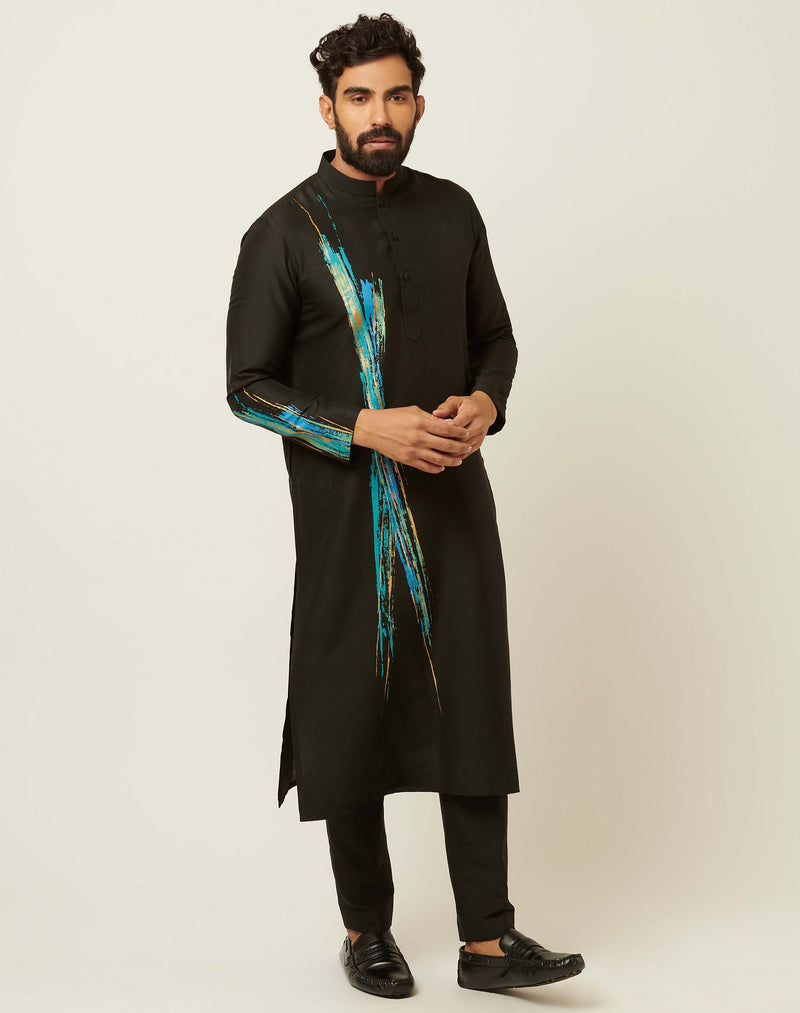 Ski Black Kurta