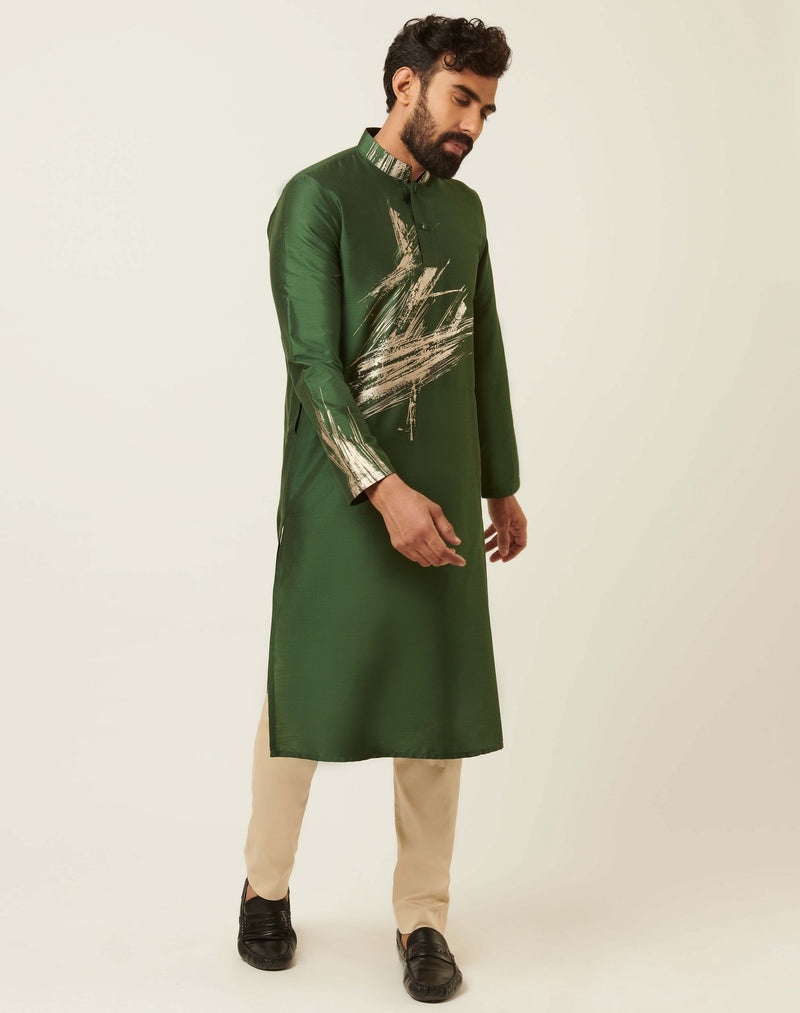 Sketch Forest Green Kurta