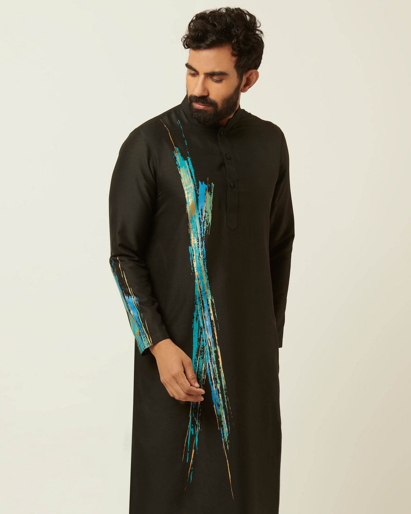 Ski Black Kurta