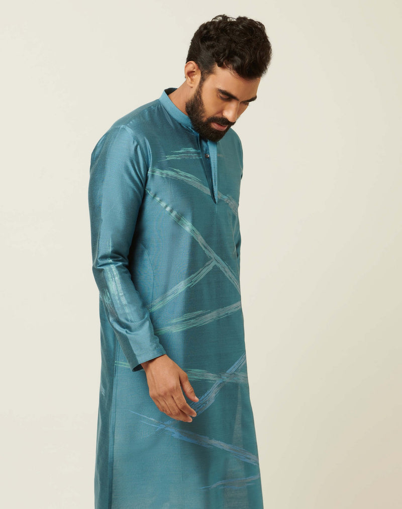 Matrix Lake Blue Kurta