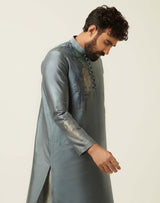 Paisley Ash Blue Kurta