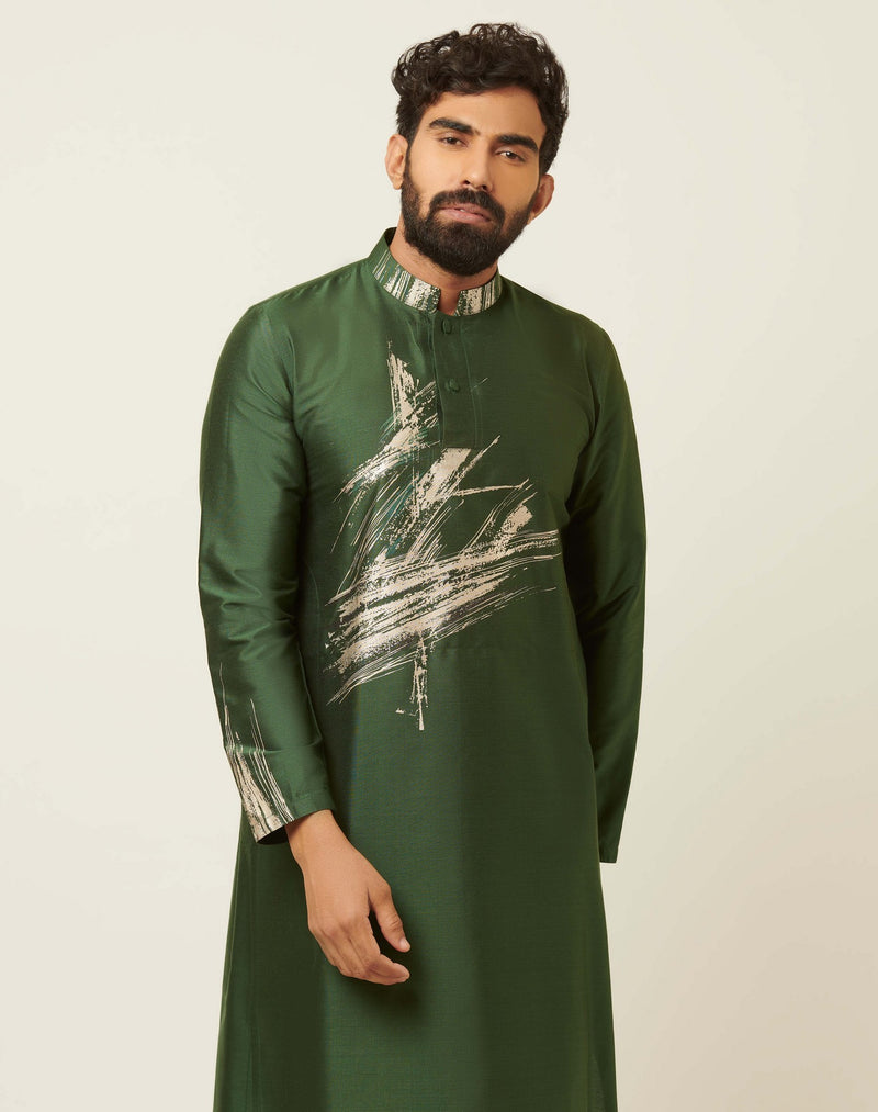 Sketch Forest Green Kurta