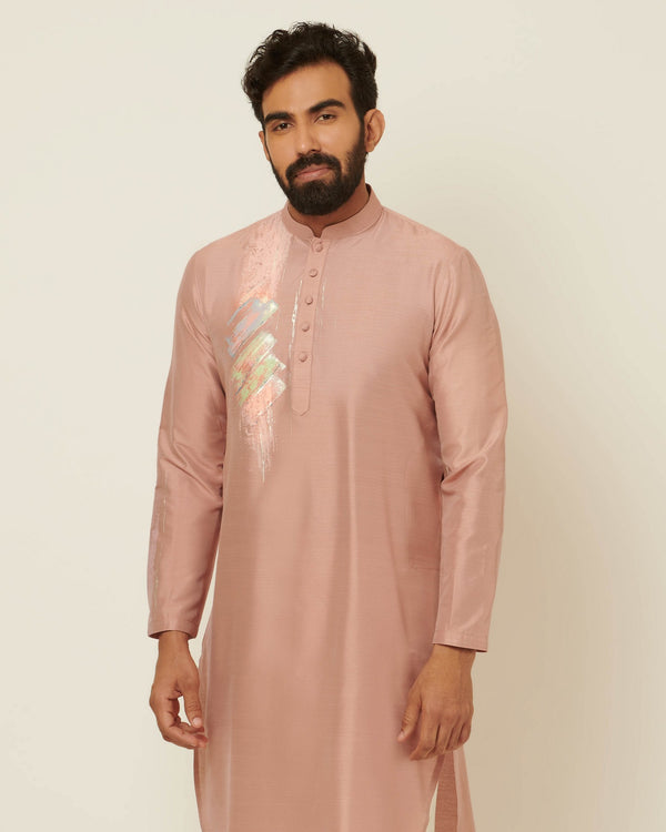 Diagonal Domino Dust Pink Kurta