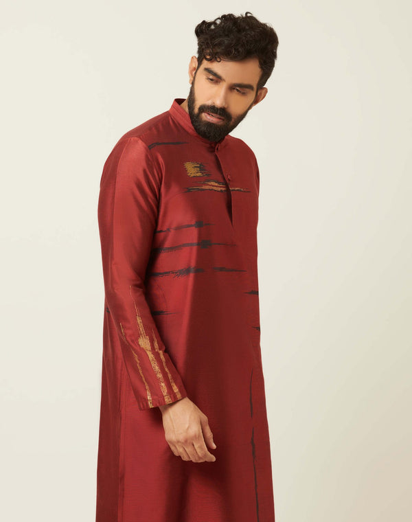 Edge Maroon Kurta