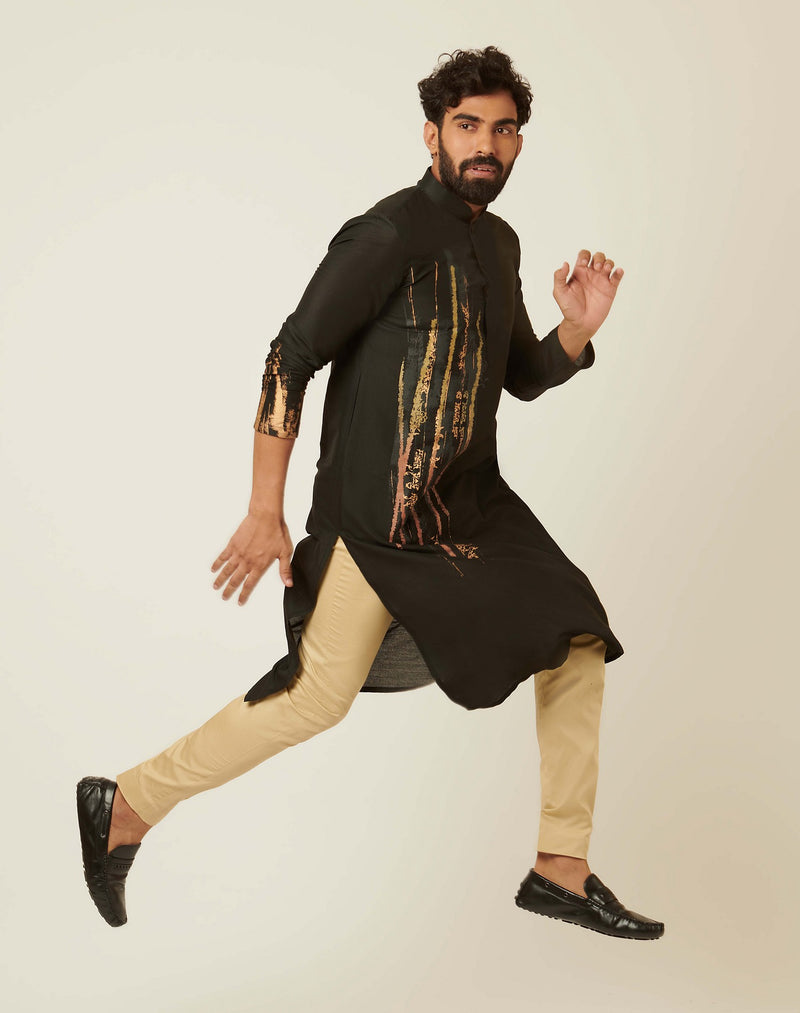 Patina Tint Black Kurta