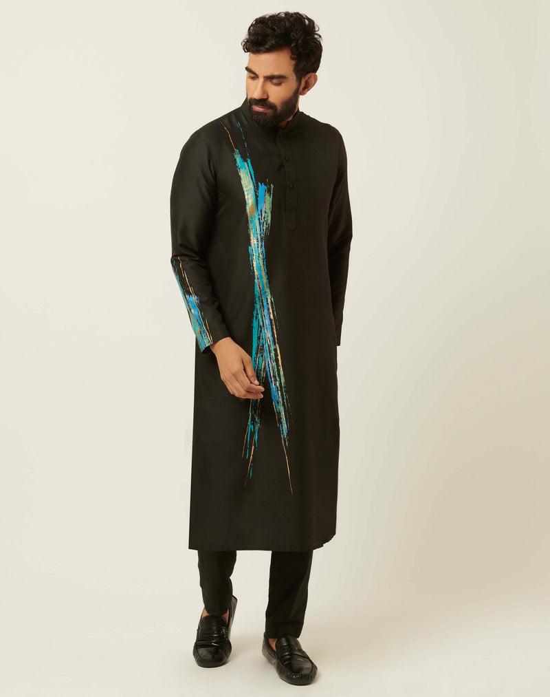 Ski Black Kurta